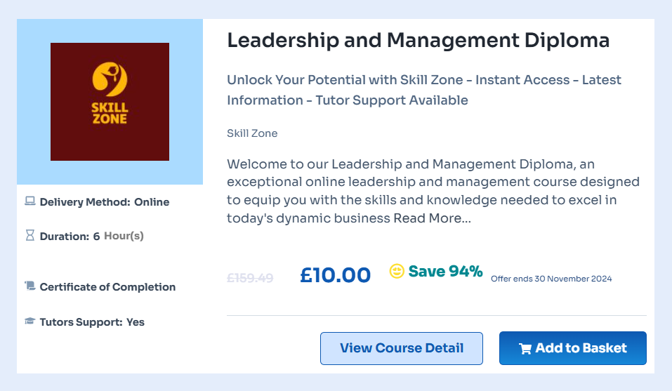 leadership and management courses