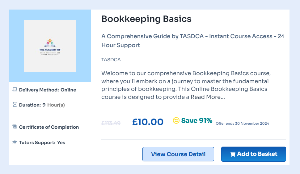 bookkeeping course
