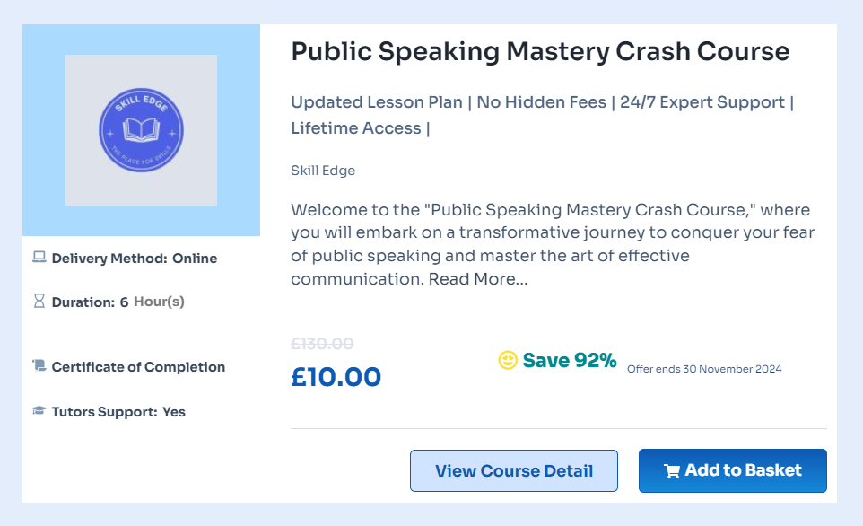 public speaking course