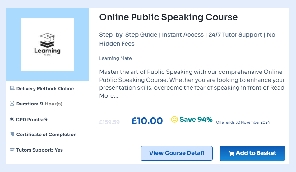 public speaking course
