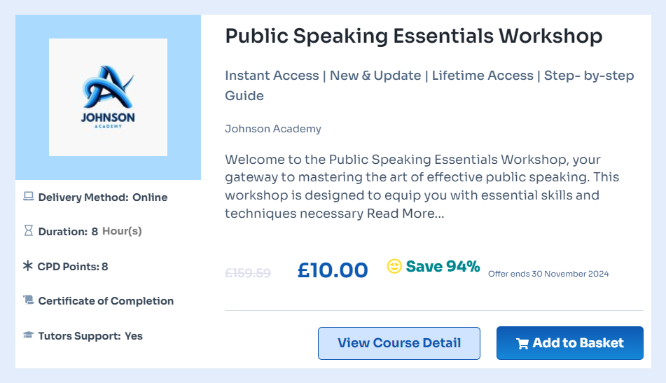 public speaking course