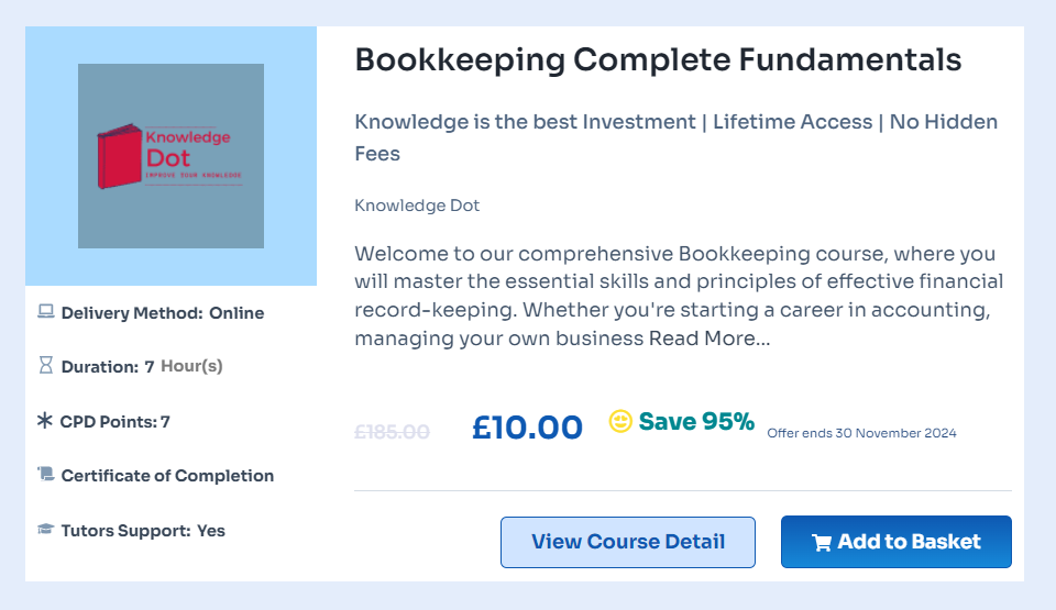 bookkeeping course