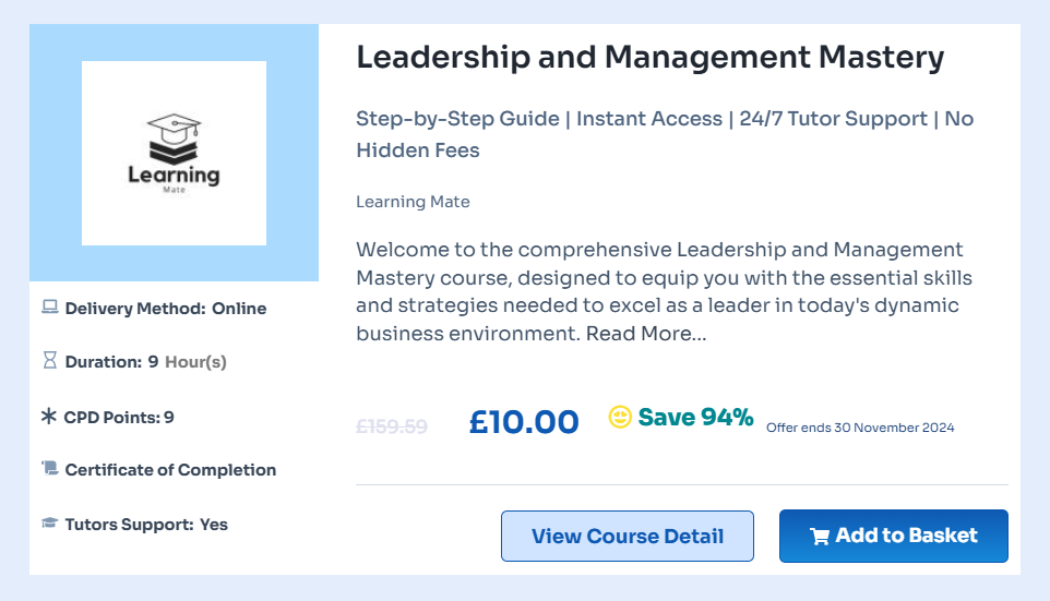 leadership and management courses